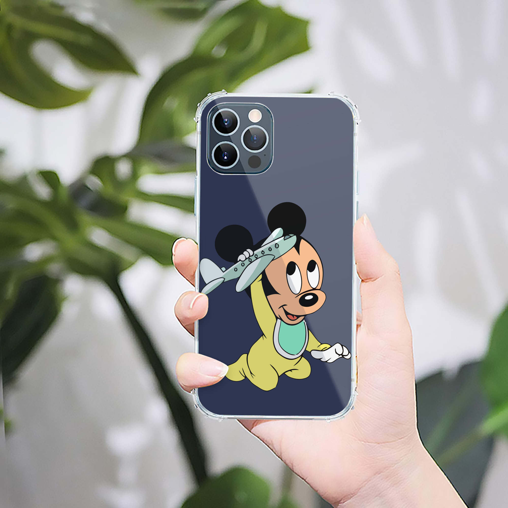 （画像用） ミッキーマウス Mickey Mouse 【iPhone 12シリーズ対応】透明スマホケース（クリアソフトケース）